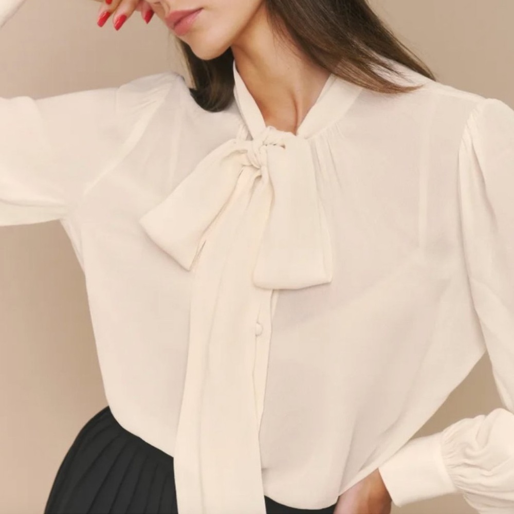 Reformation cream blouse